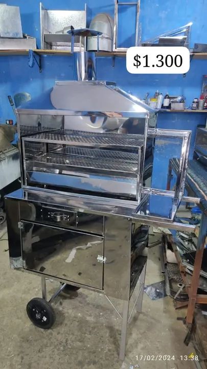 Carrinho de churrasco inox 