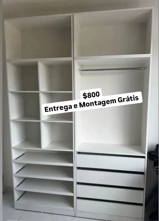 Closet com sapateira em corrediça