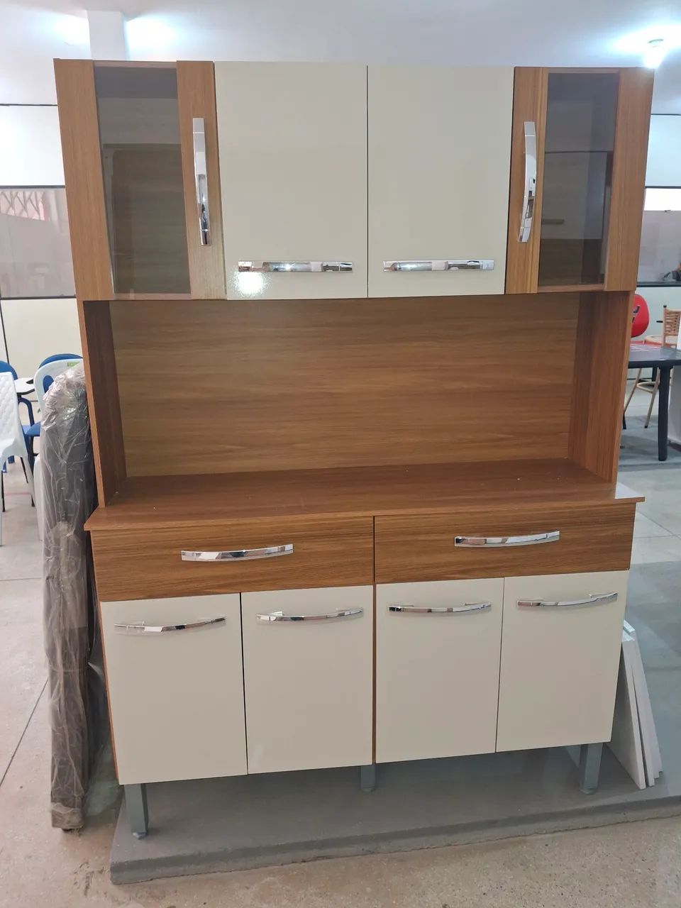 Armário kit com de portas vidro