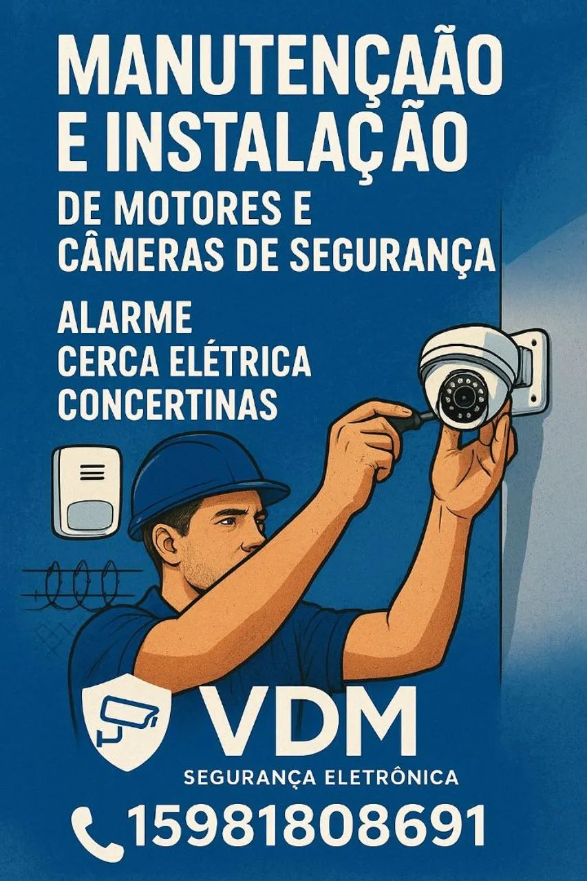 Câmeras de segurança, alarmes,concertinas e etc...