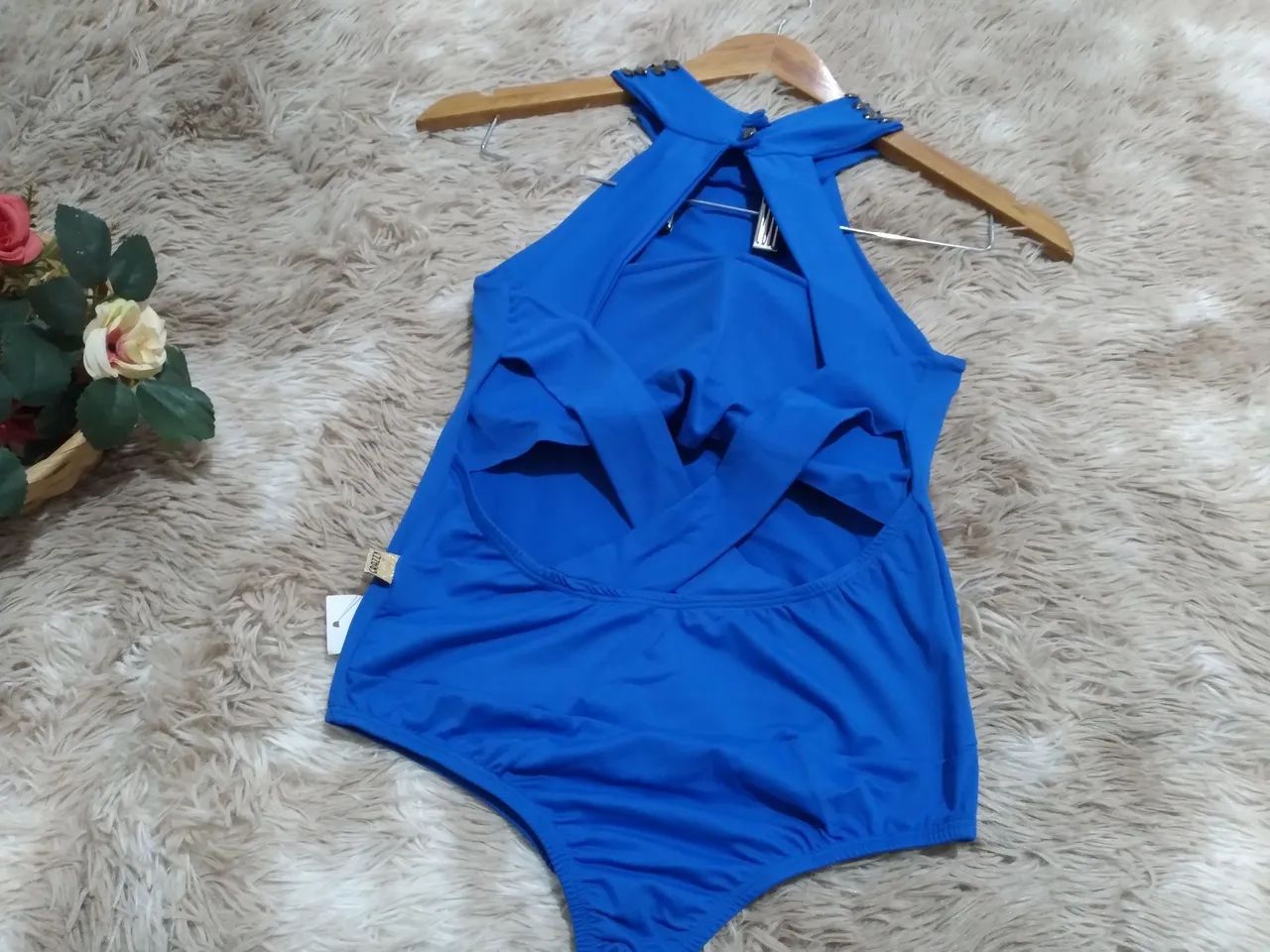Body azul gola alta Tam P - Foto 4