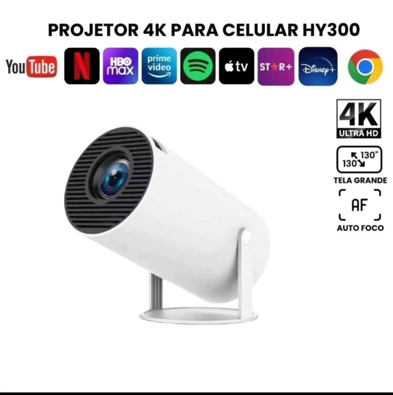 Projetor 4K HY300 + ENTREGA GRÁTIS 