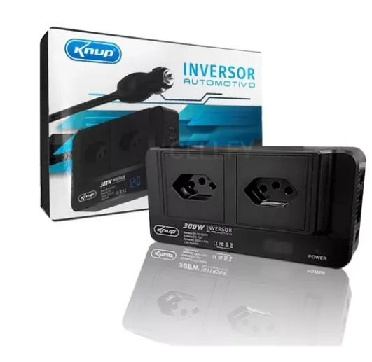 Inversor de Potência Automotivo 300W - 12Vdc 110V KP-TC13 - Knup 004164