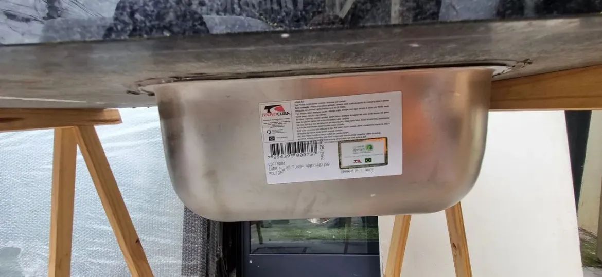 Pia de cozinha pedra São Gabriel com Cuba de aço inox  - Foto 6