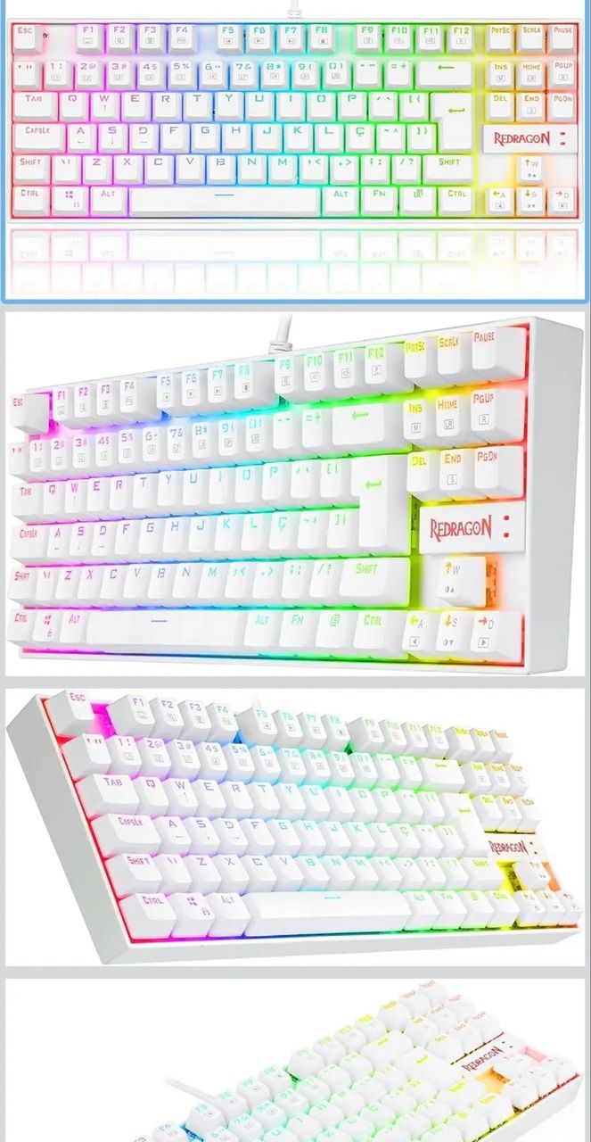 TECLADO REDRAGON KUMARA BRANCO RGB