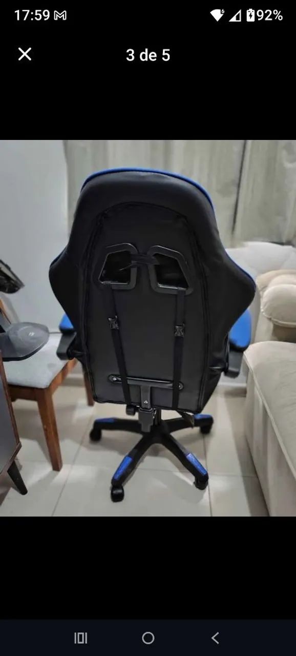 Cadeira gamer azul - Foto 3