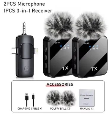 Par de Microfones de lapela sem fio para câmera Celular z1335 - Foto 5