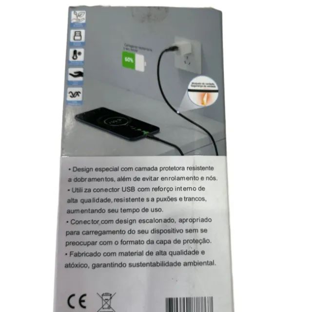 Cabo de Carga Rápida KAIDI Micro USB 3A com LED - 1 Metro - Foto 3