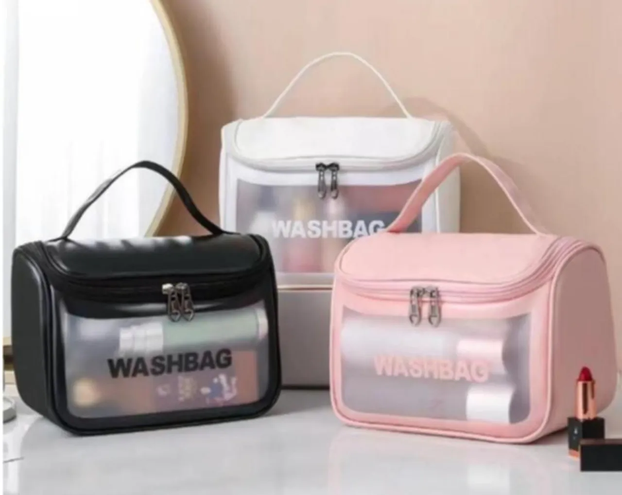Necessaire Washbag Transparente - Perfeita para Viagens!
