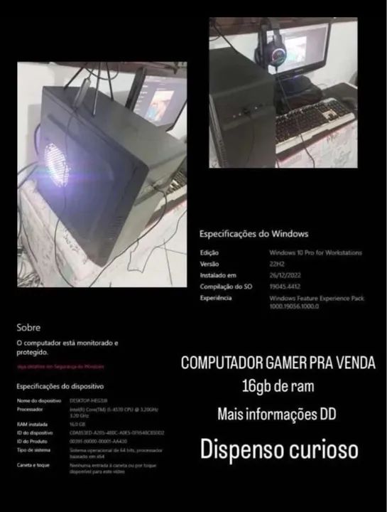 COMPUTADOR GAMER 16gb de ram  - Foto 2
