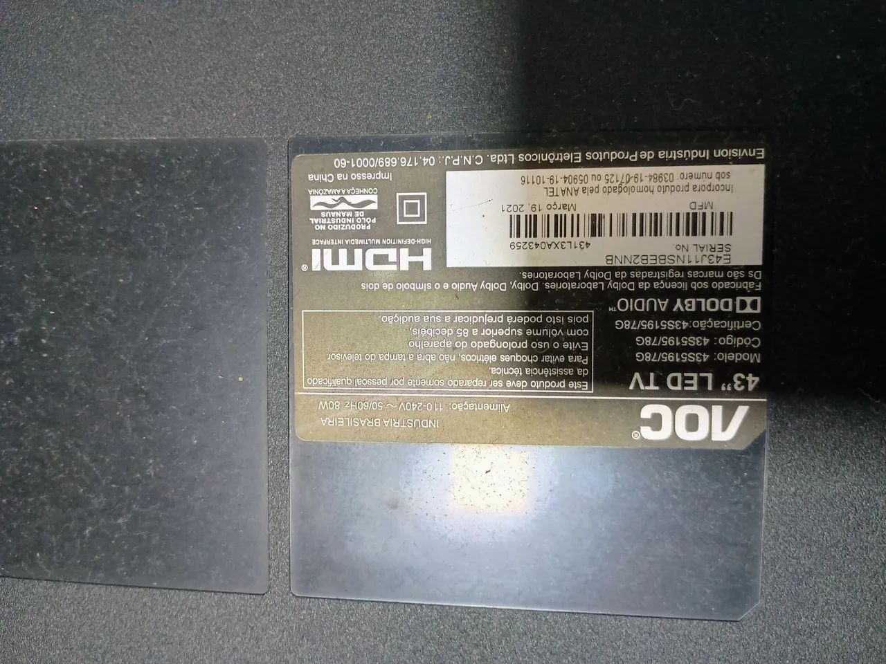 TV LCD 43 polegadas AOC - Foto 2