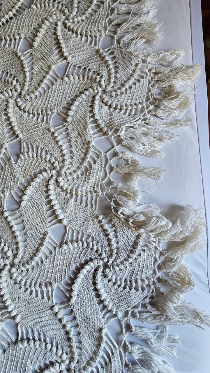 Cobertor de solteiro artesanal de crochê - Foto 2