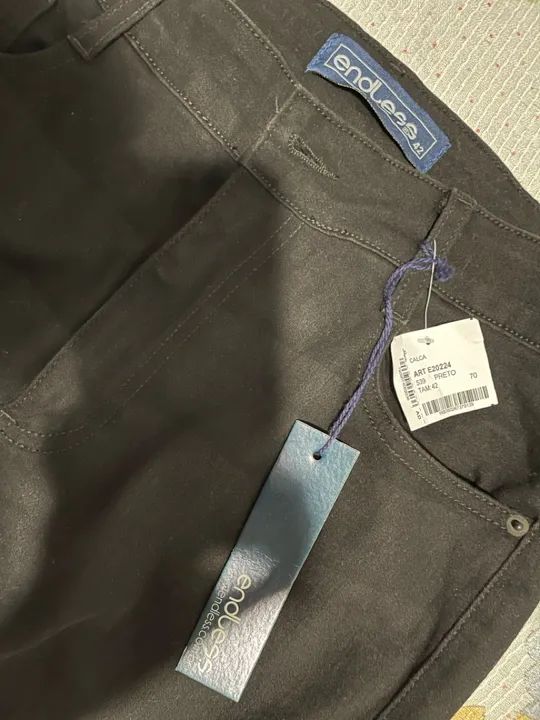 Calça Jeans Masculina Preta - Tamanho 42 - Foto 2