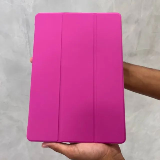 Case rosa para tablet com suporte para caneta