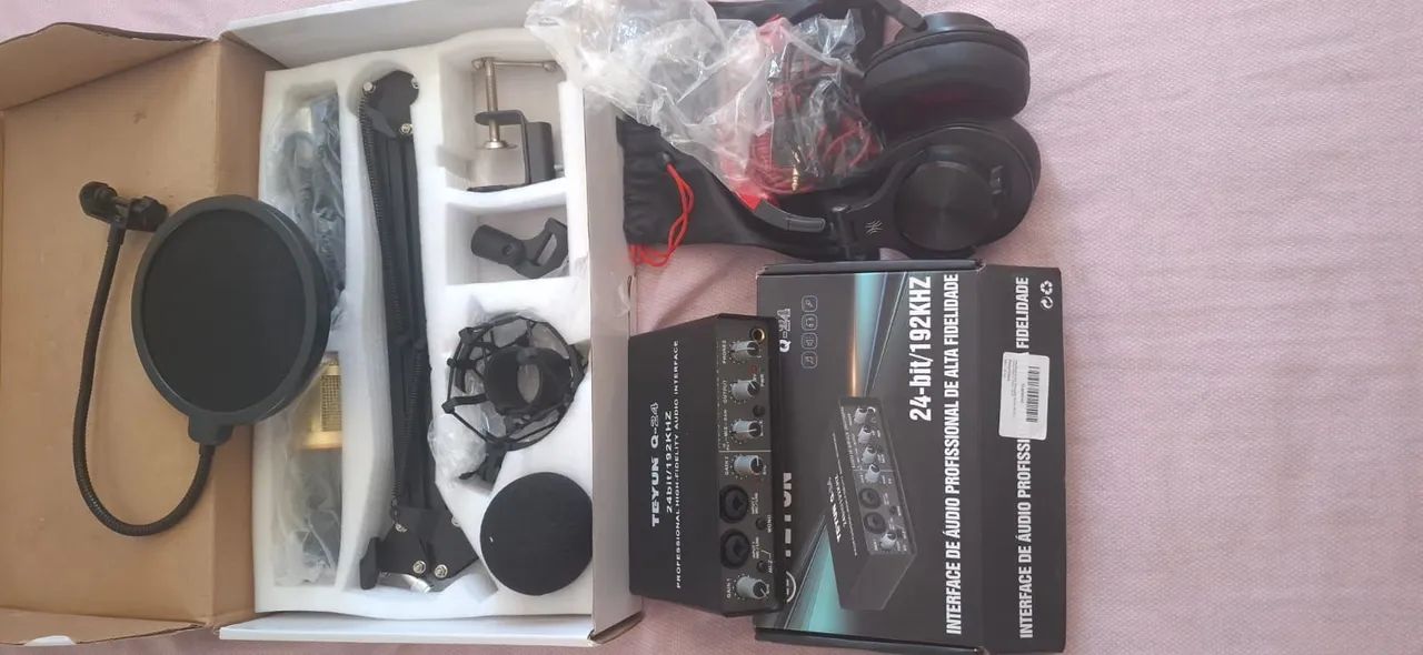 Kit Completo de Gravação - Microfone, Áudio Interface e Fones de Ouvido - Foto 4