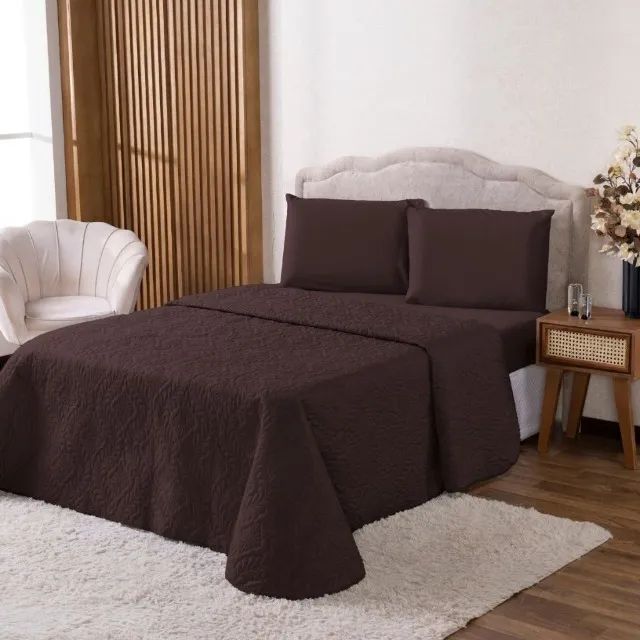 Cobre Leito Casal Lençol casal 4 Peças Slim - Foto 5