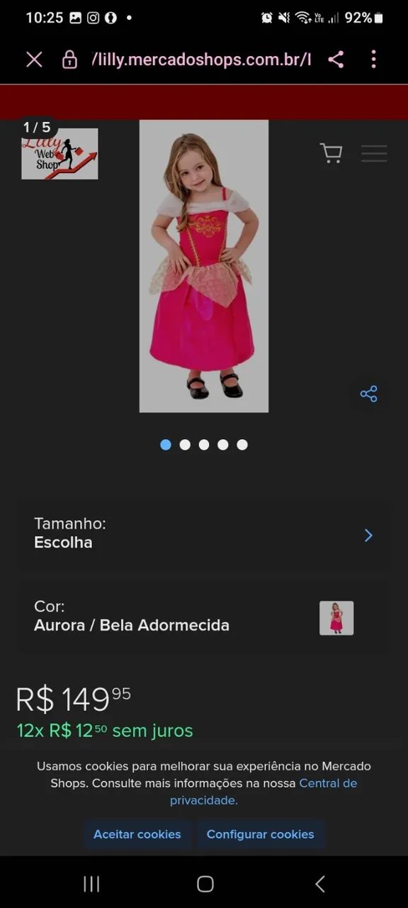 Fantasia princesa Aurora NOVA tam 4 - Foto 5