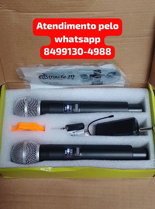 Microfones Sem Fio Recarregável Qualidade profissional kit 2 microfones