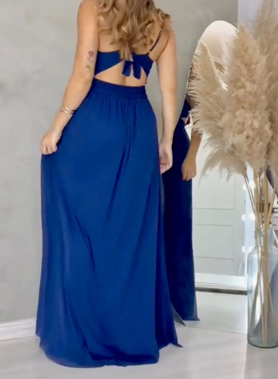 Vestido Azul Marinho em Tule - Foto 2