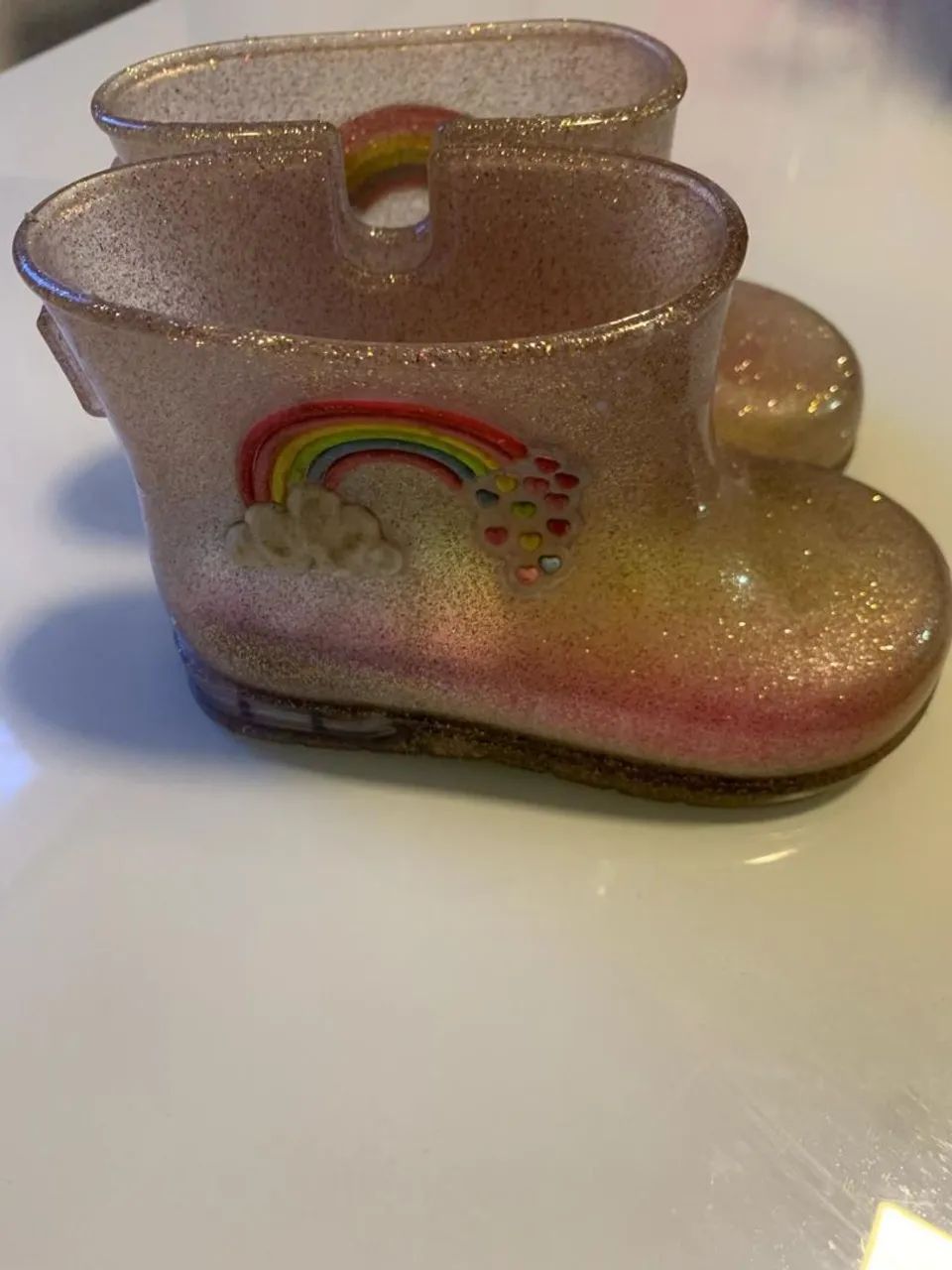 Botinhas Glitter Infantil com Arco-Íris