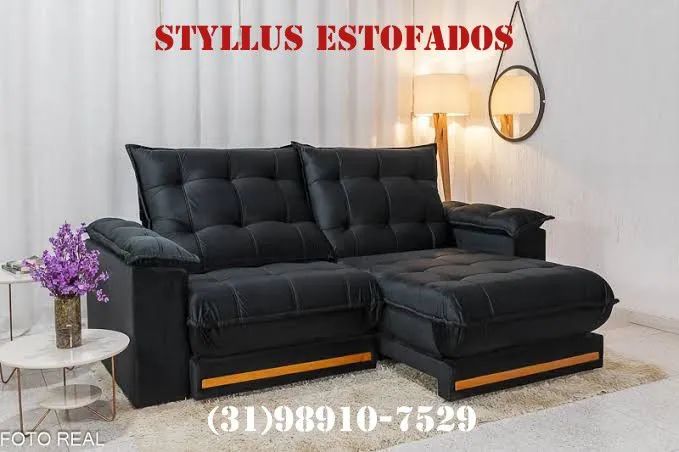 Sofá Retrátil de 3 Lugares - Novo