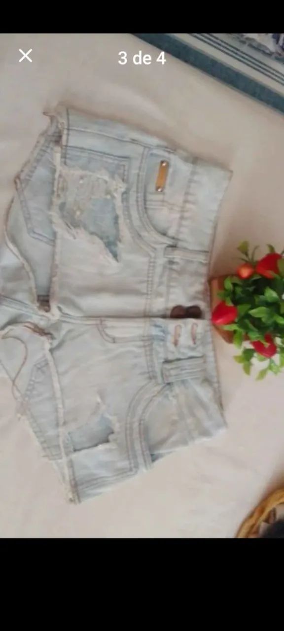 Shorts Jeans Desfiado - Foto 3
