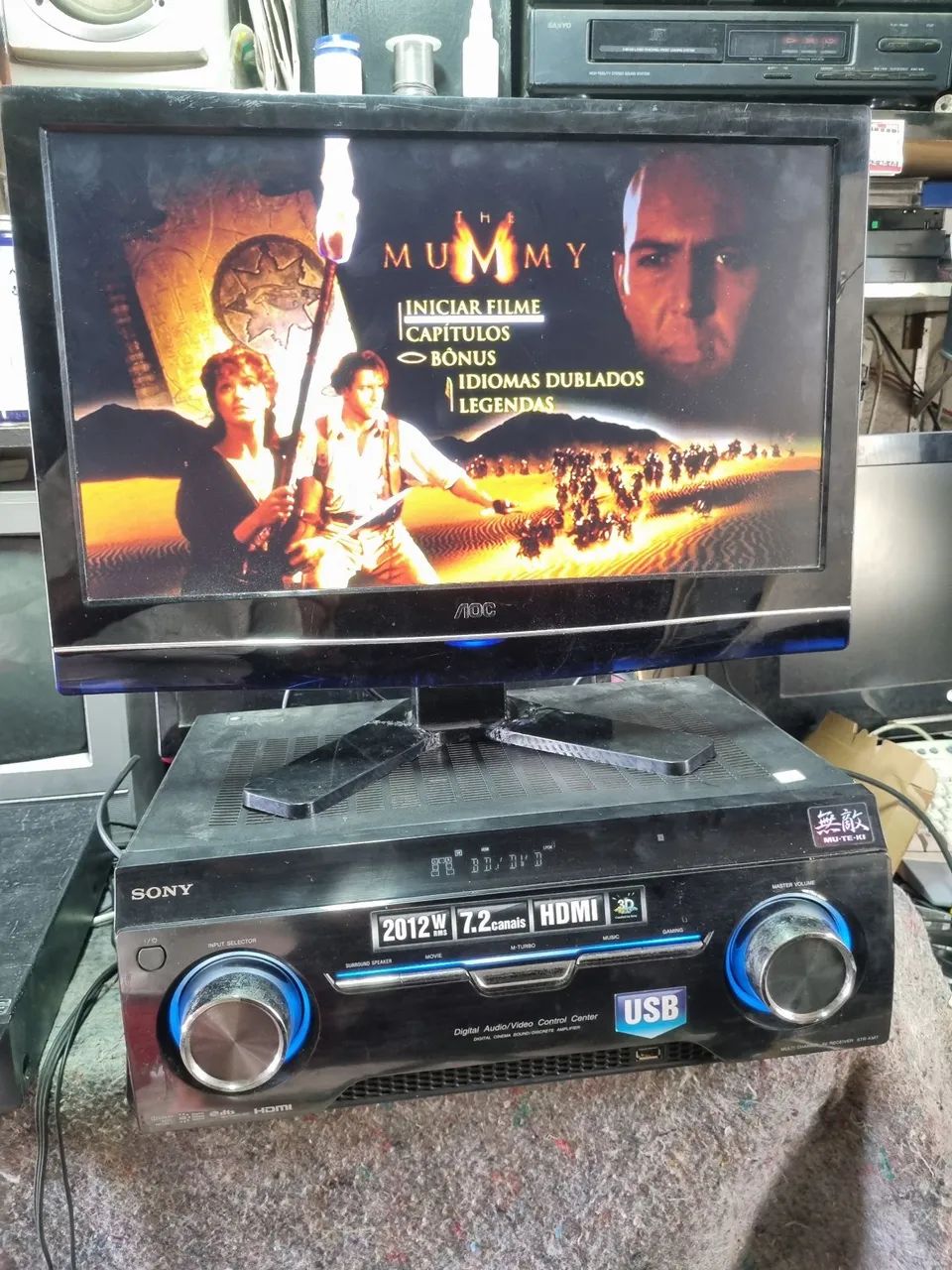 Receiver Sony Muteki 2012 Rms Str-km7 Hdmi Usb Leia  127/220v  com defeito  sem controle  - Foto 6