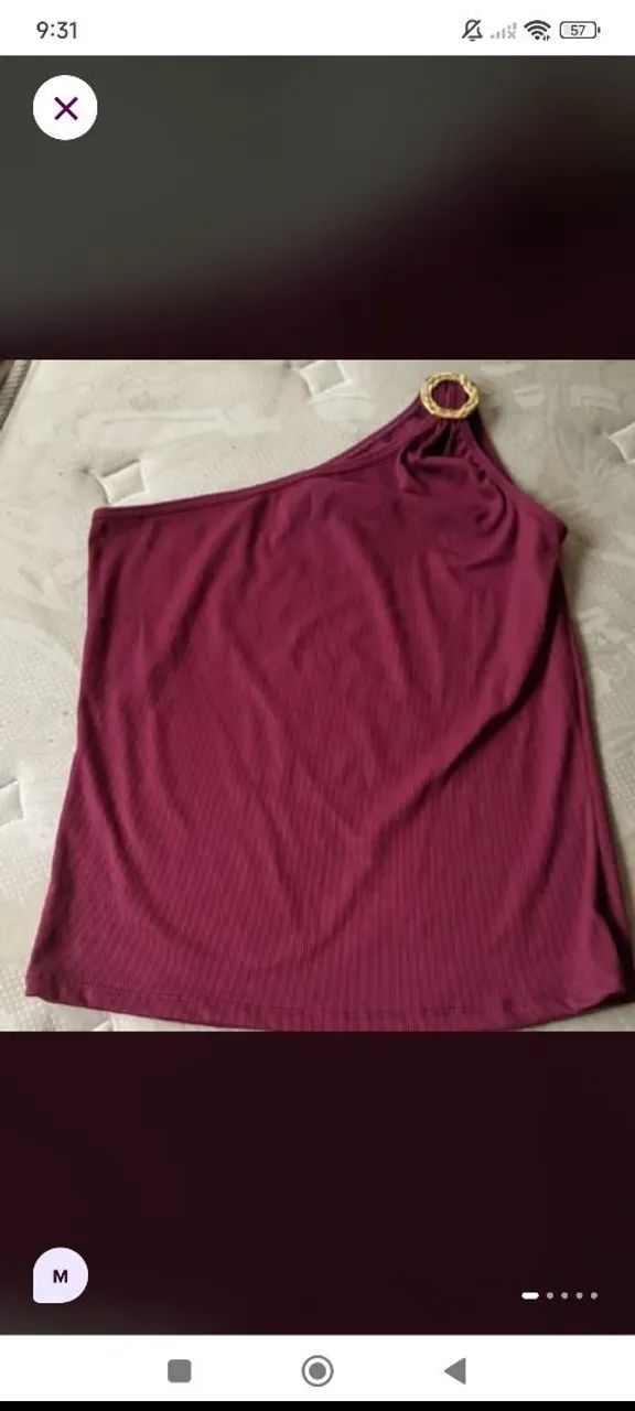 blusa vinho com uma manga - Foto 2