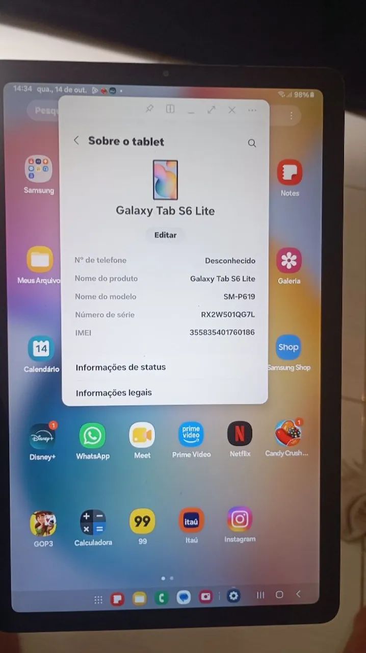 Tablets Samsung Tab S6 Lite 128 gigas com entrada pra chip - Foto 4