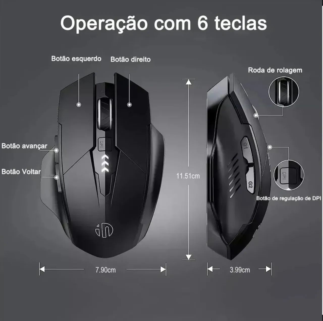 Mouse sem fio Bluetooth - Foto 3