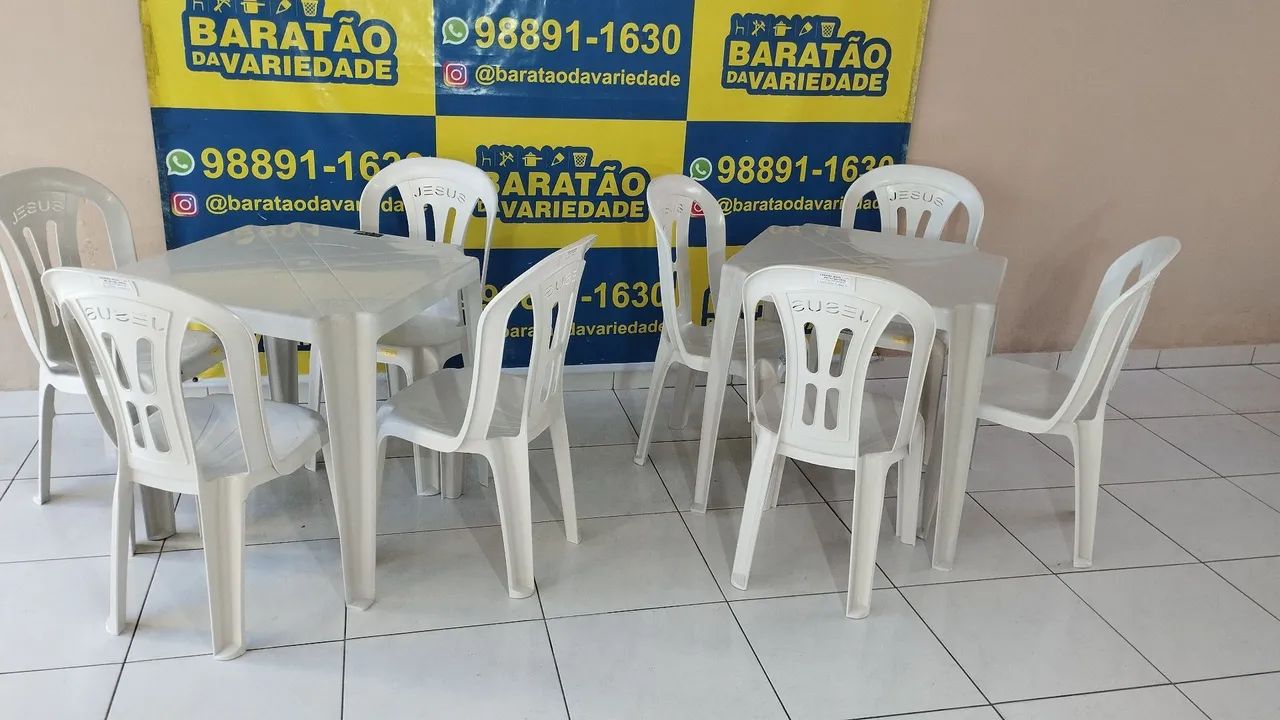  JOGO DE MESA JESUS BRANCO COM MESA 72*72*70 - Foto 4