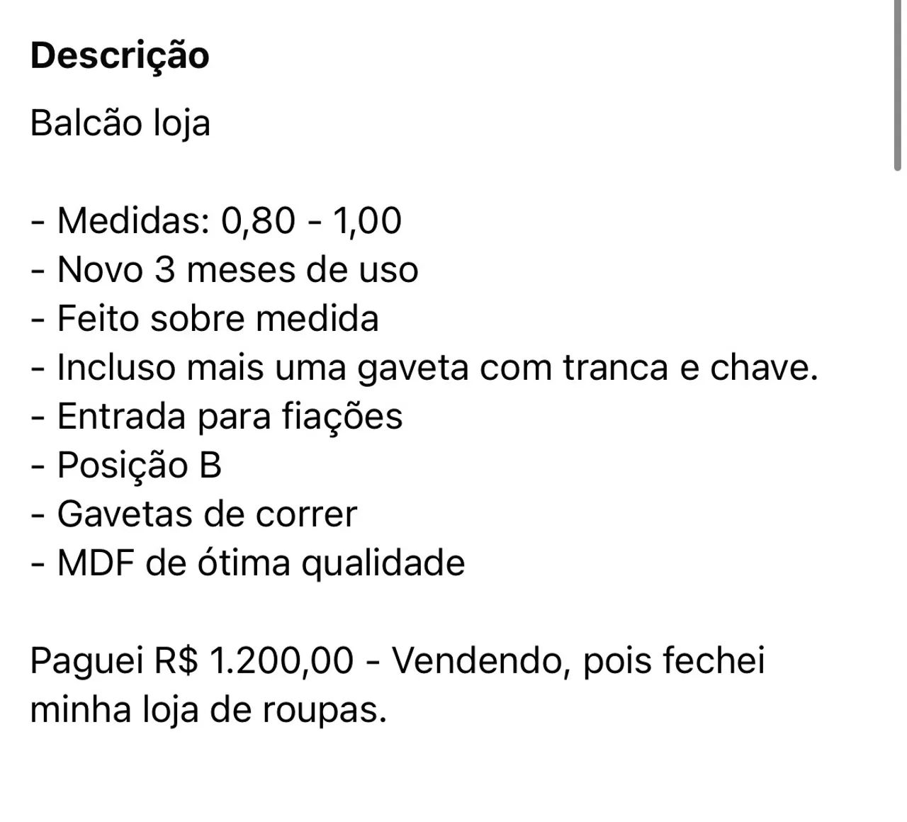 Balcão de loja