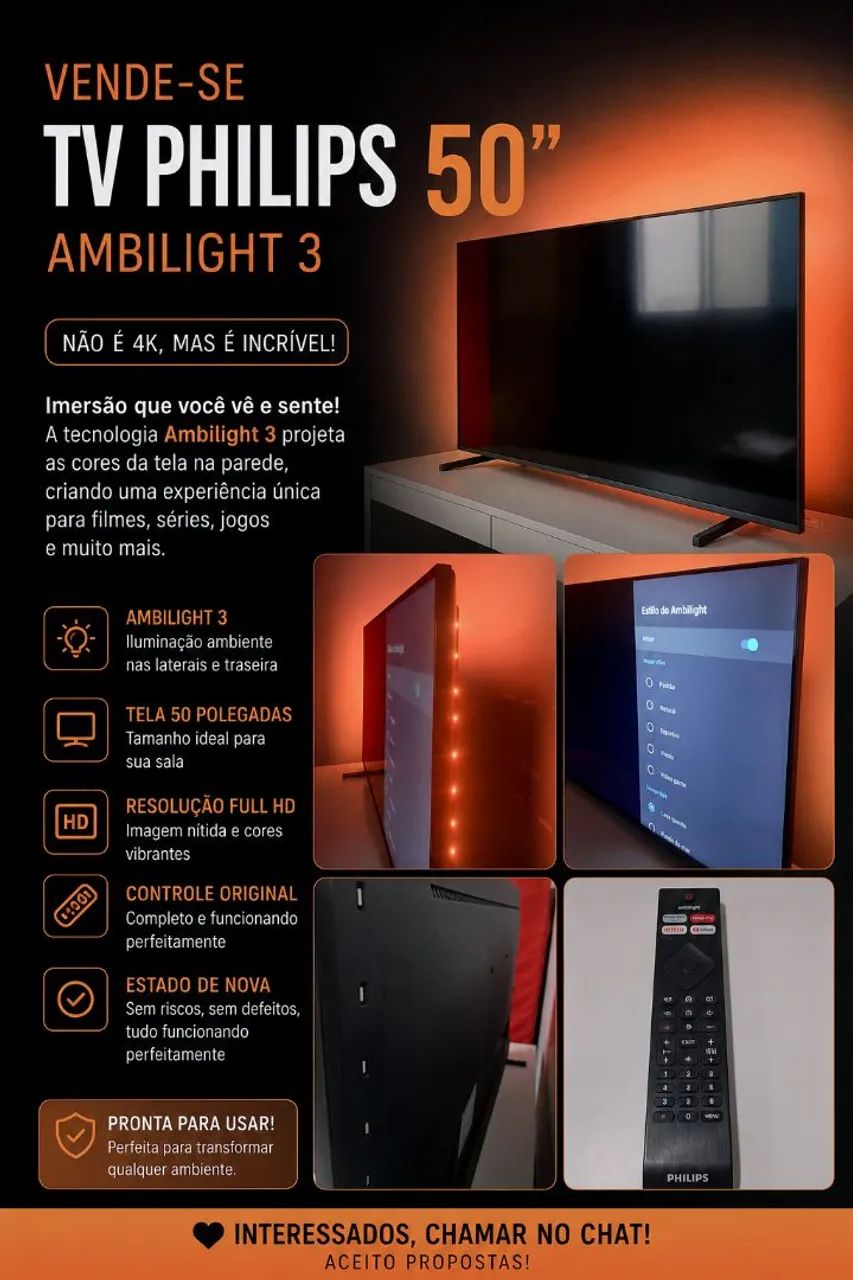 Vendo Smart TV Philips 50 polegadas - Foto 4