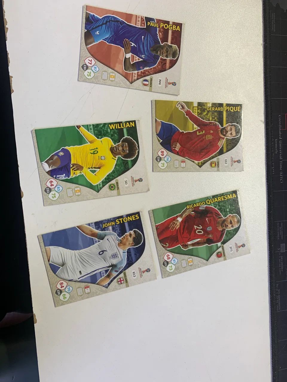 Cartas copa de 2018 pack com 5 