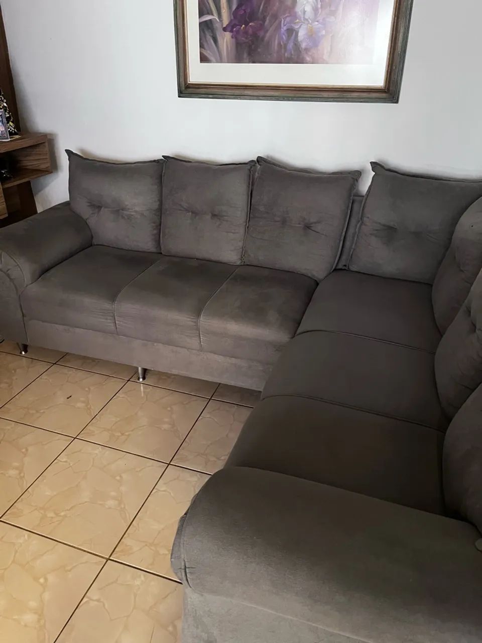 Vendo : Sofá de Canto com Puf. - Foto 3