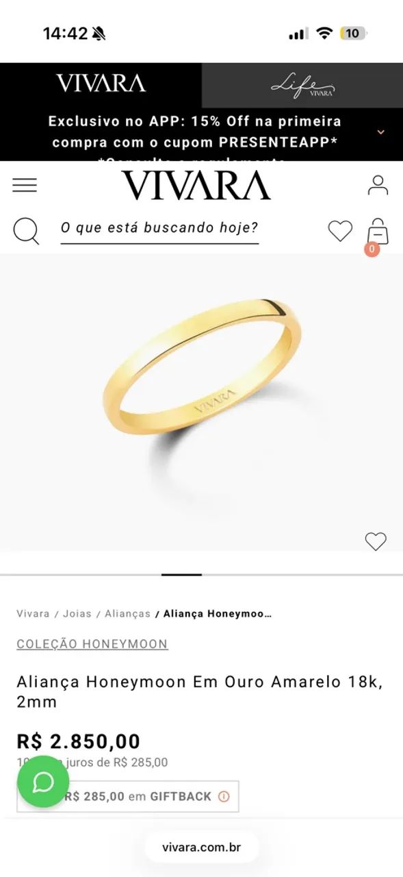 Par de alianças Vivara  - Foto 3