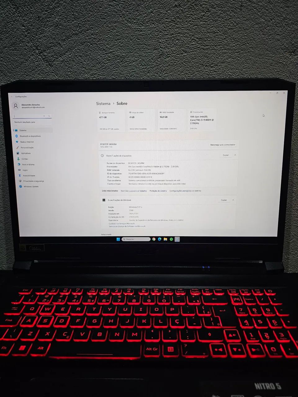 Notebook Gamer Acer Nitro