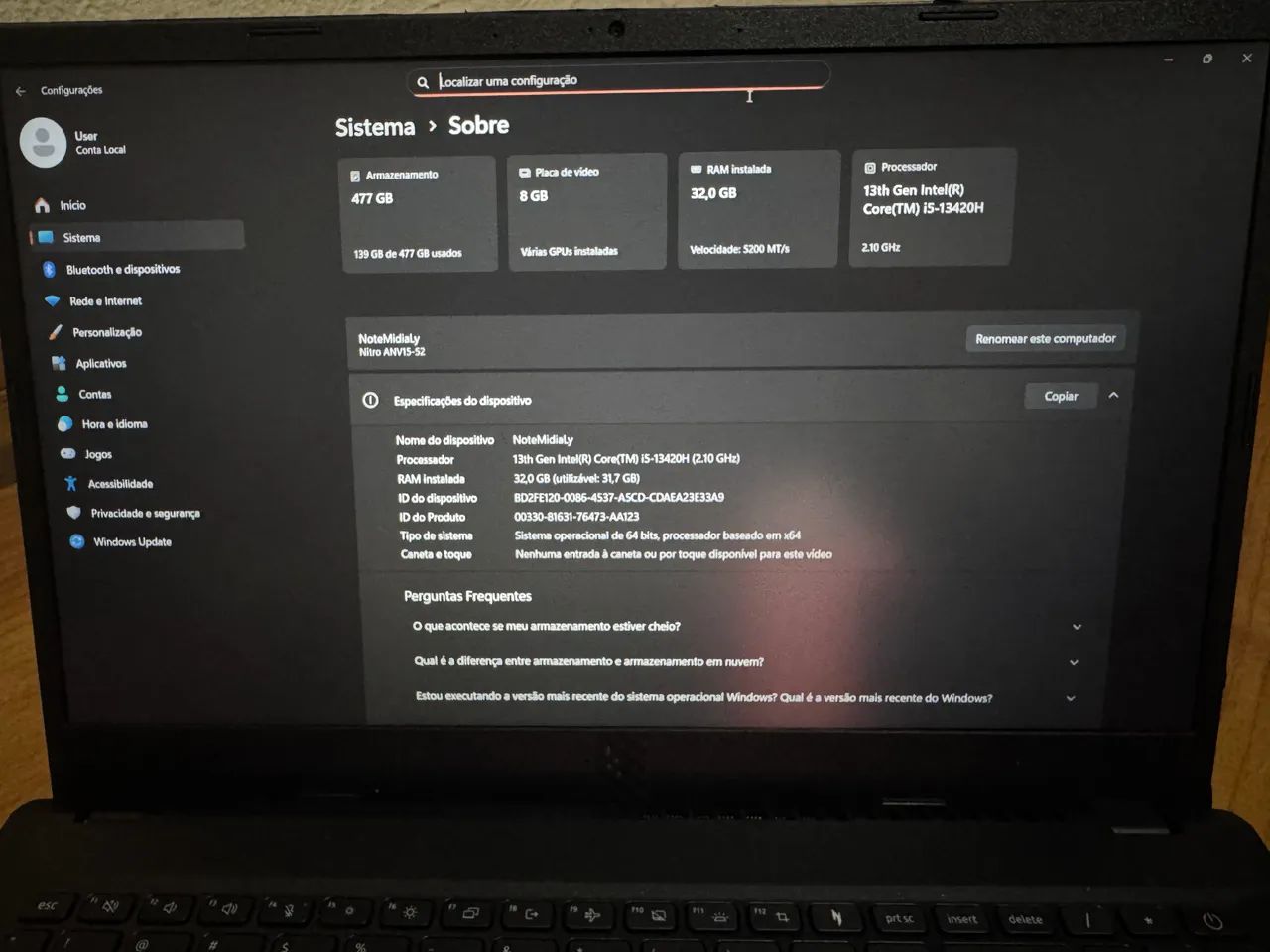 Notebook gamer 32gb DDR5 + Rtx 4060 - Foto 4