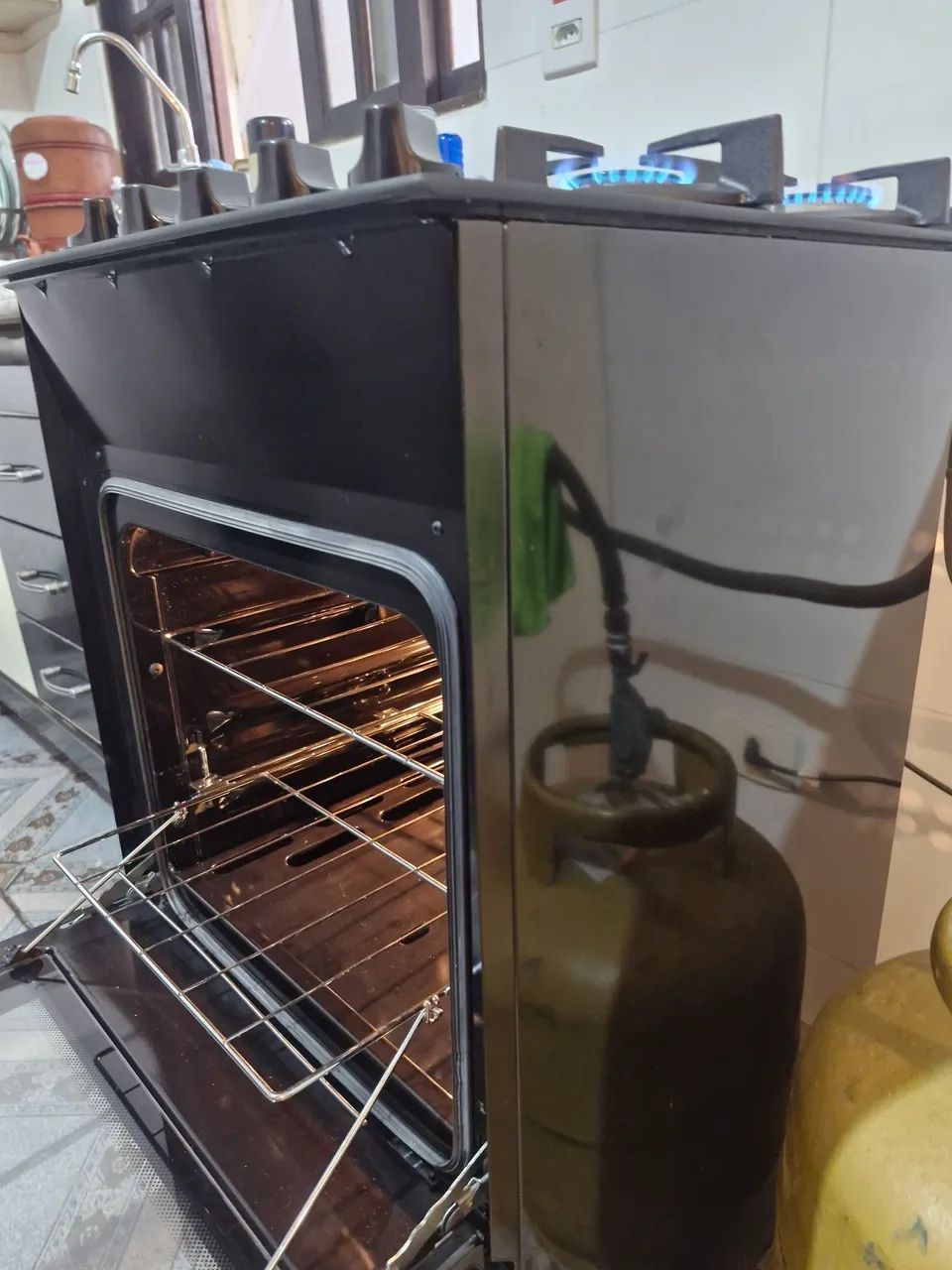 Fogão Brastemp mesa de vidro temperado 