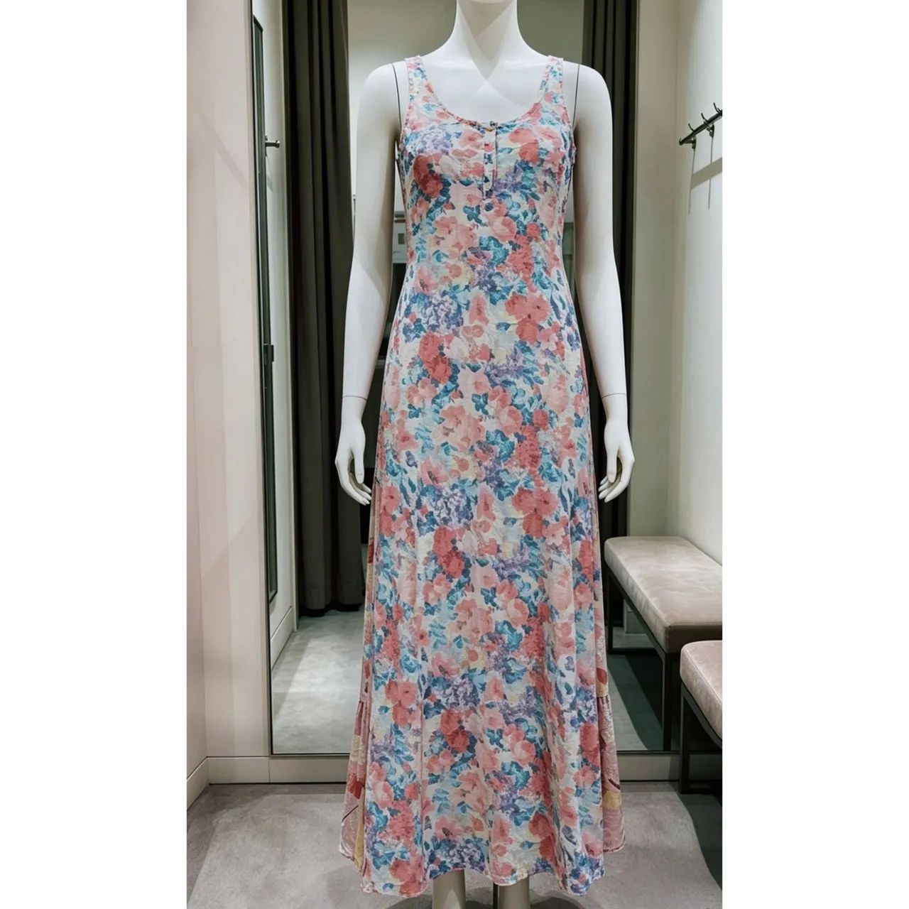 vestido longo hering floral 