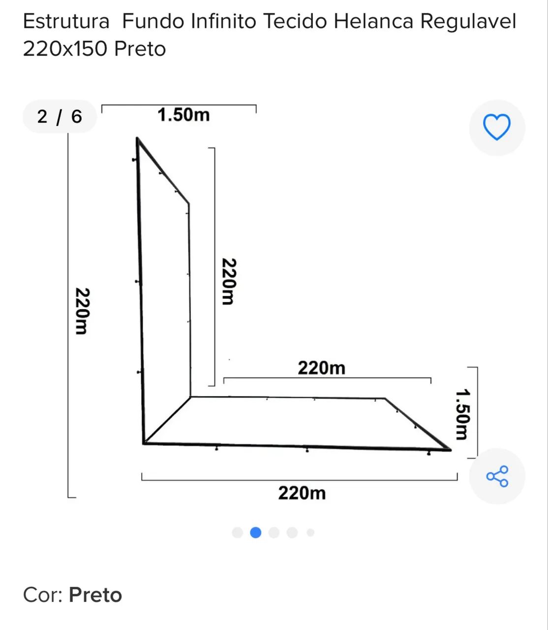Fundo fotográfico estrutura para fundo infinito + 5 cores de fundo + 10 prendedores - Foto 4