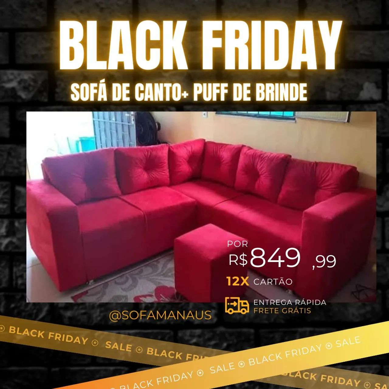 Sofá de canto L puff entrega grátis Manaus  - Foto 4