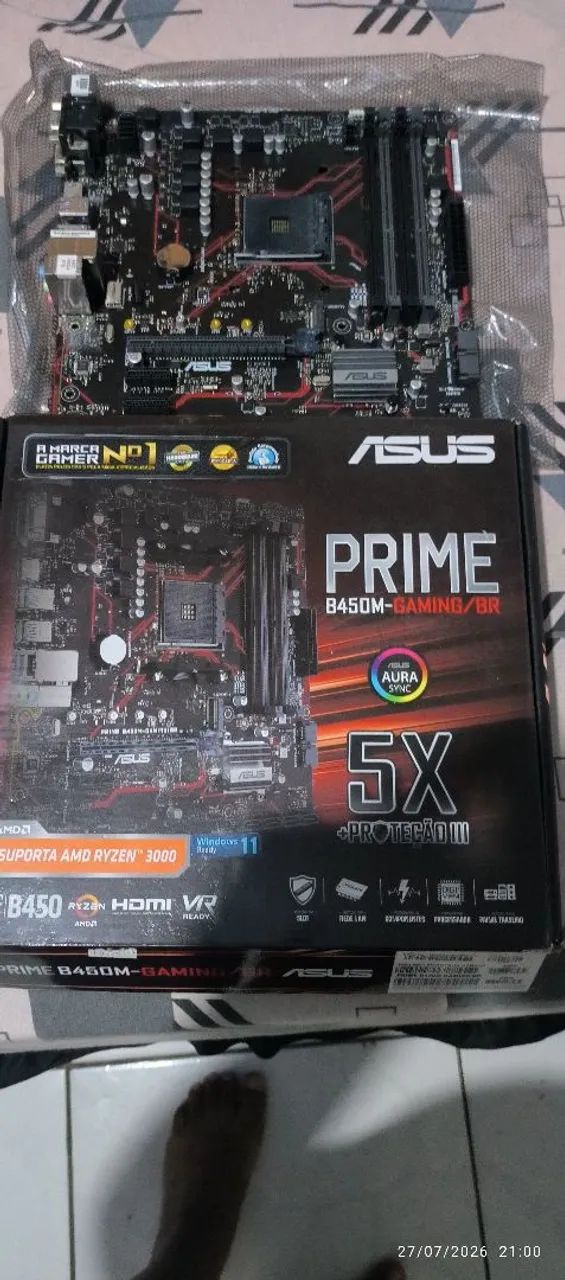 Placa-Mãe ASUS Prime B450M Gaming/BR, AMD AM4, mATX, DDR4, Preto - Prime B450M Gaming/BR - Foto 3