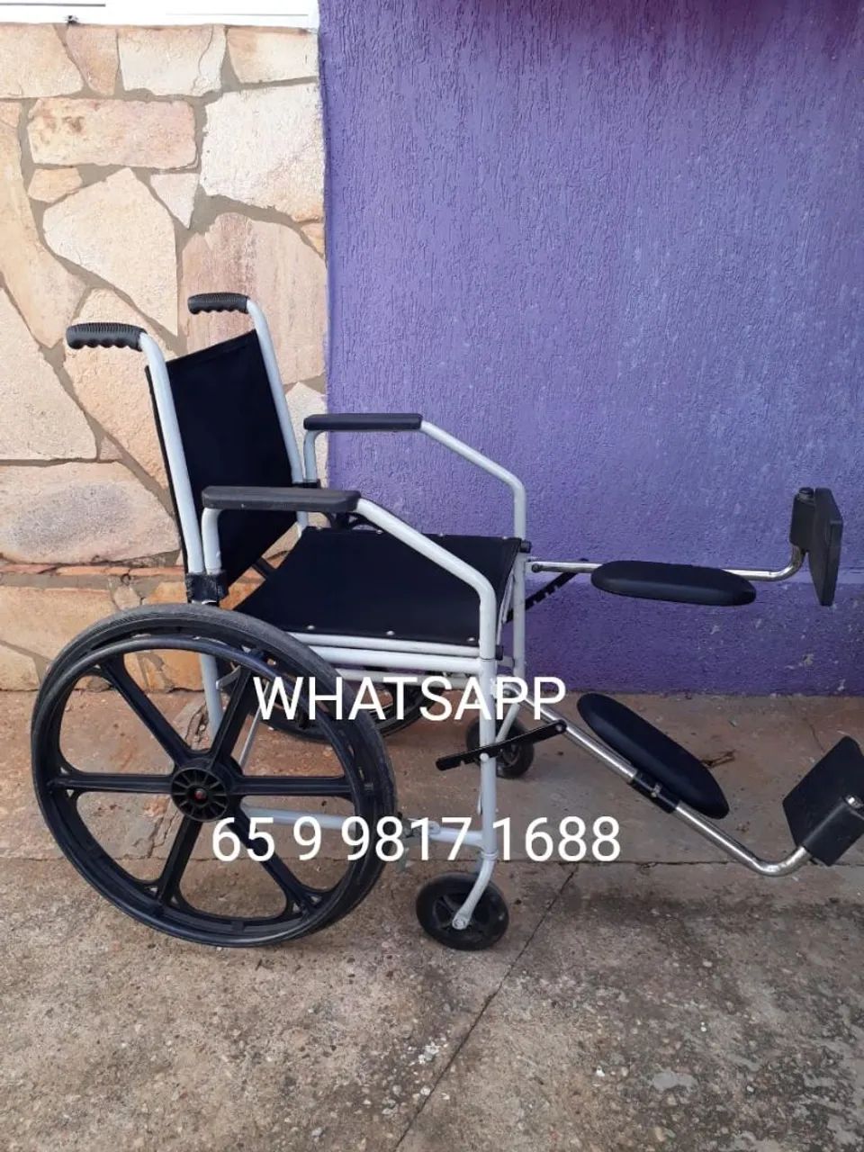 Cadeira de rodas apoio suporte perna reta regulável  - Foto 2