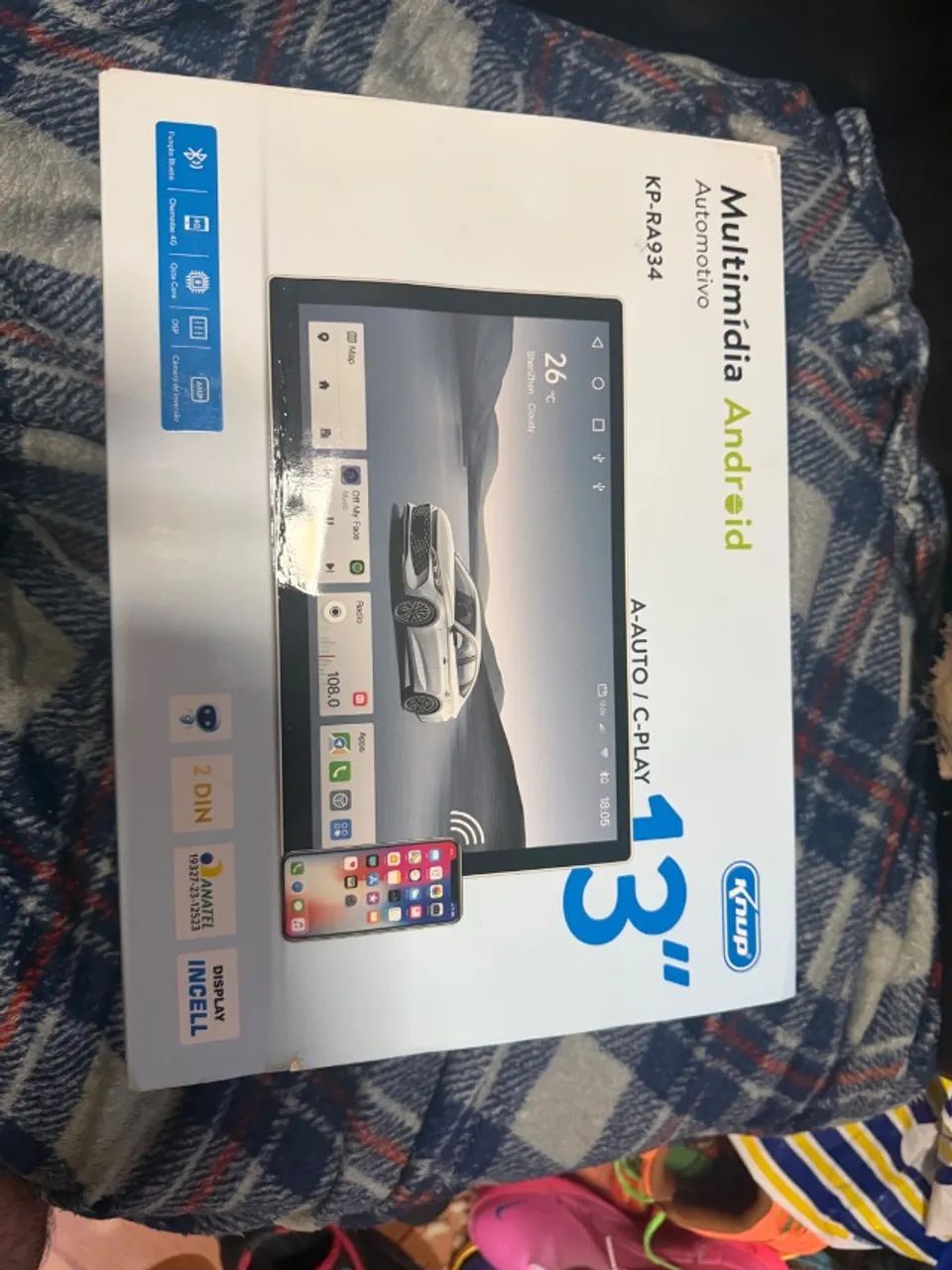 Multimídia com CarPlay e Android auto sem fio 13pol 