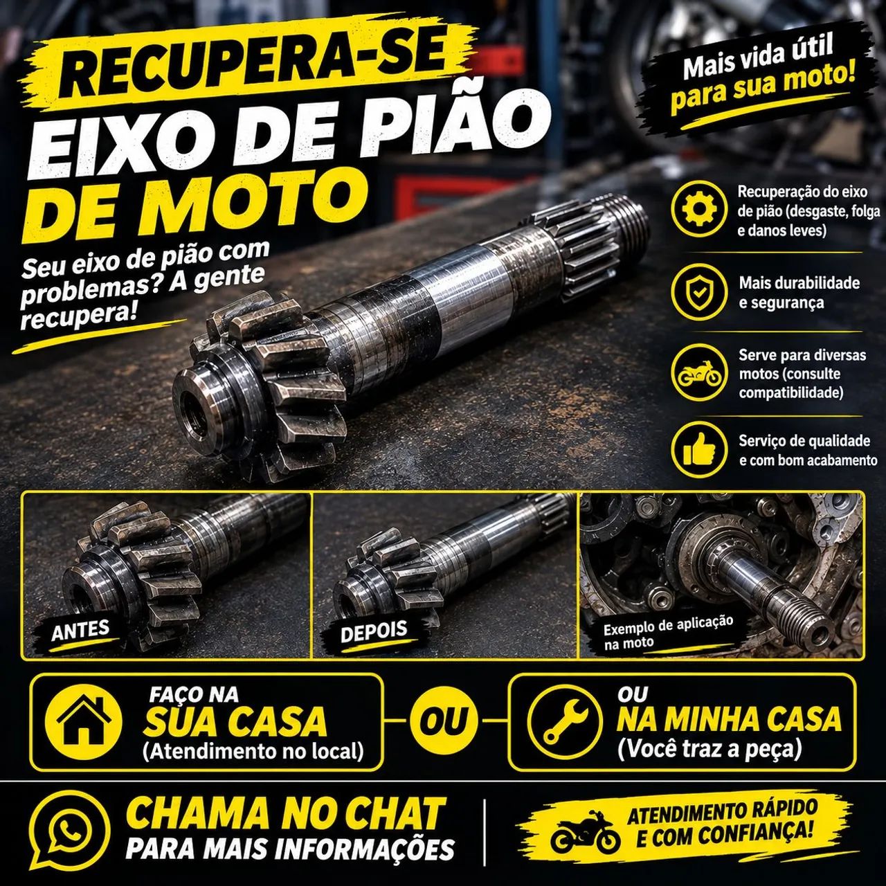 Recupero Eixo De Pião De Moto