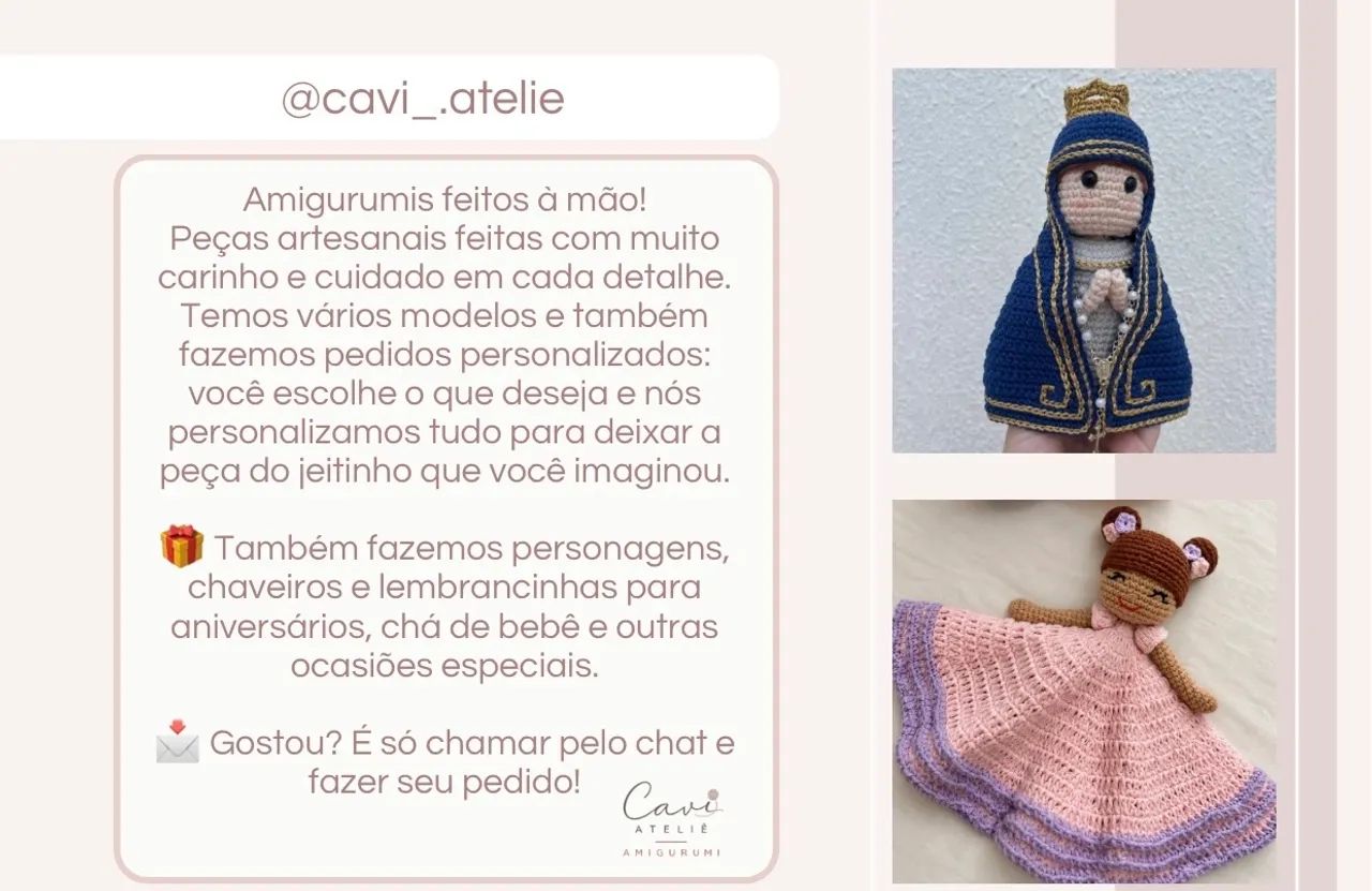 Amigurumi em crochê feito à mão | Personalizados