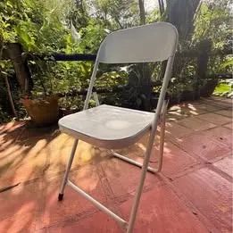Cadeira Dobrável Ferro Aço Branco