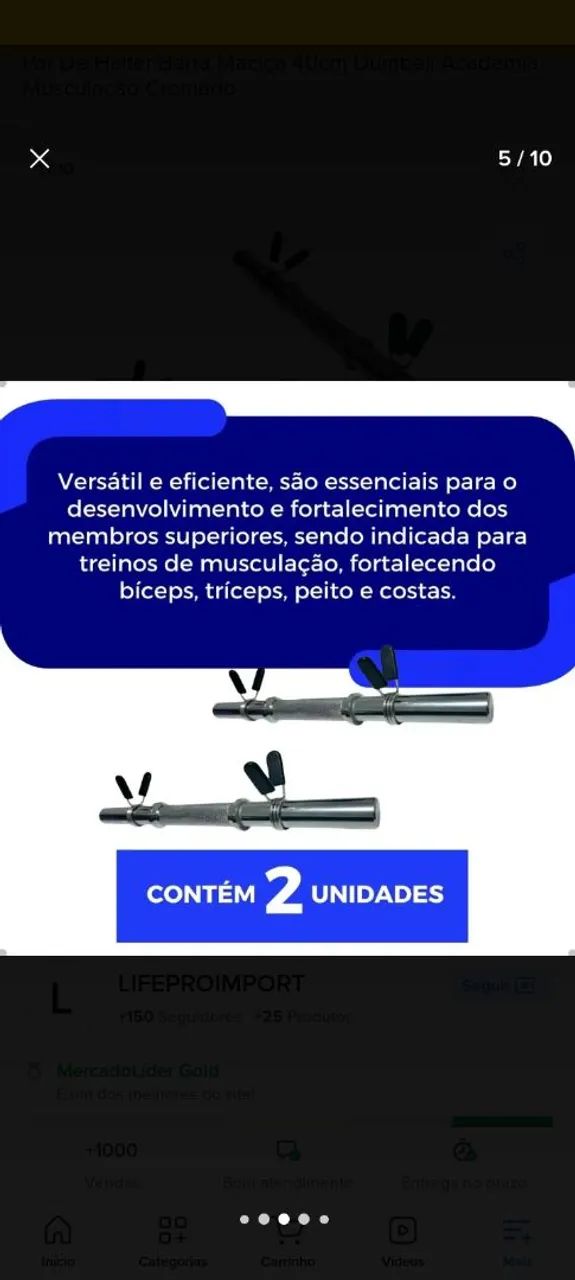 Par de Halteres Maciço. - Foto 2