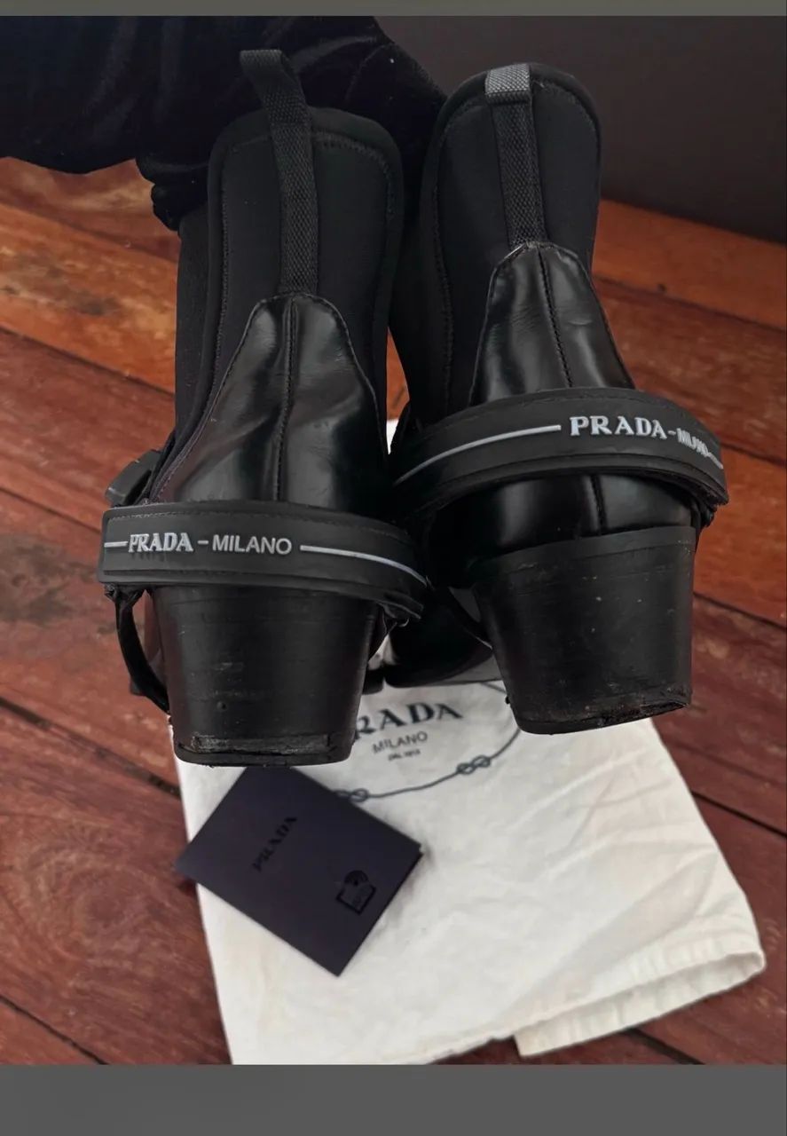 Bota cowboy prada couro original  - Foto 4